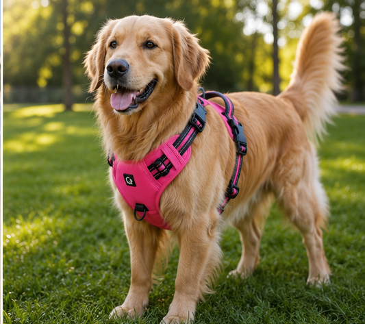 Golden retriever wearing the FreeWalk no-pull dog harness