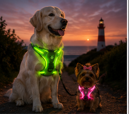 GlowVest LED light-up dog harness product photo